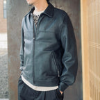 SINGLE RIDERS LEATHER JACKET ( TYPE-2 ) #D-BLUE [26SS-WMO-BL02]