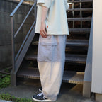 SEERSUCKER CARGO BALLOON PANTS #Grey [SU25-B06]