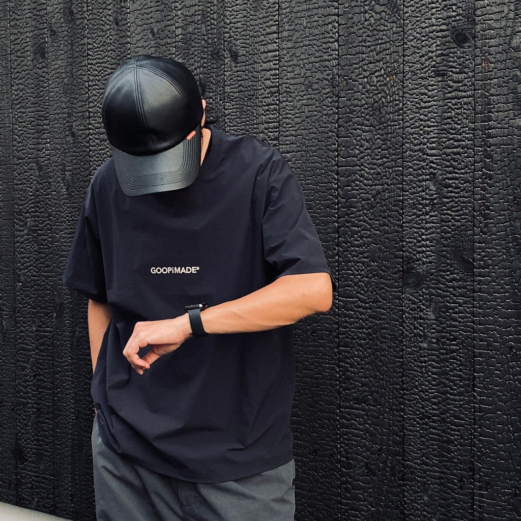 EX-9 GOOPiMADE Faux-Leather Cap #Black [GOOPI-26SS-JUL-04]