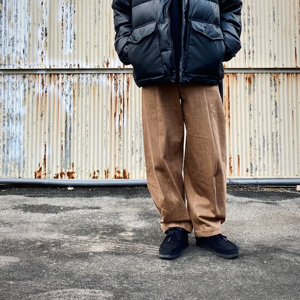 OVERDYE CURVE PANTS #L-BROWN [AY-1019]