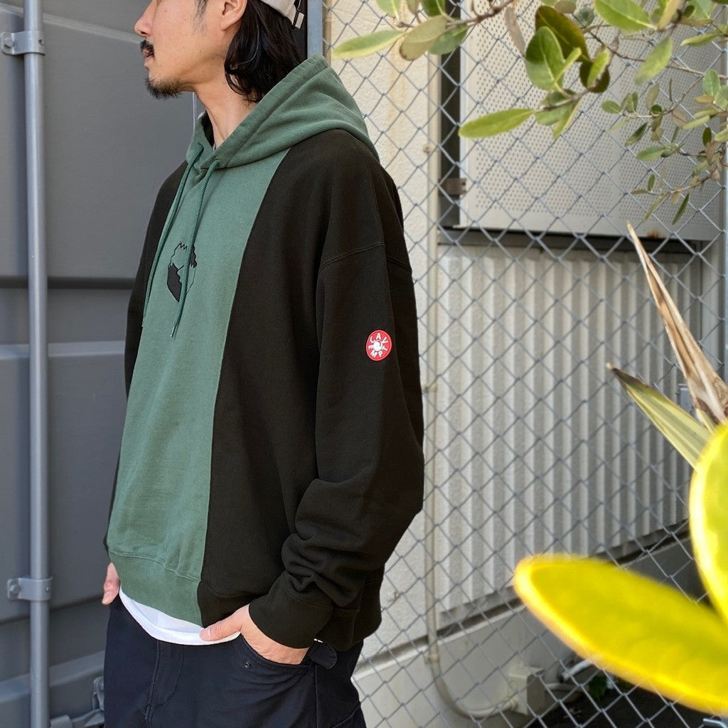 PANELED TWO TONE HOODIE #GREEN [CES25CS14]