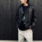 DOUBLE RIDERS LEATHER JACKET ( TYPE-2 ) #BLACK [25FW-WMO-BL03]