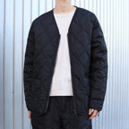 MILITARY W-ZIP V NECK DOWN JKT #BLACK [TAION-101ZML-1]