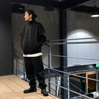 科技運動風拉鍊開襟衫 #黑色 [BE-54024W]