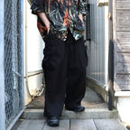 STRIPE BAGGY CARGO PANTS #Black [SU26-B06]