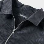 CHECKER PLATE HALF ZIP SHIRT #BLACK [SS24-S03]