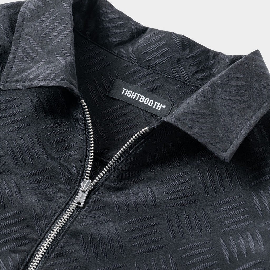 CHECKER PLATE HALF ZIP SHIRT #BLACK [SS24-S03]