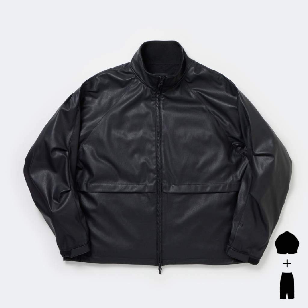 TECH SYNTHETIC SKIN WINDBREAKER JACKET & TECH SYNTHETIC SKIN WINDBREAKER PANTS #BLACK [BJ-40025W / BP-40025W]