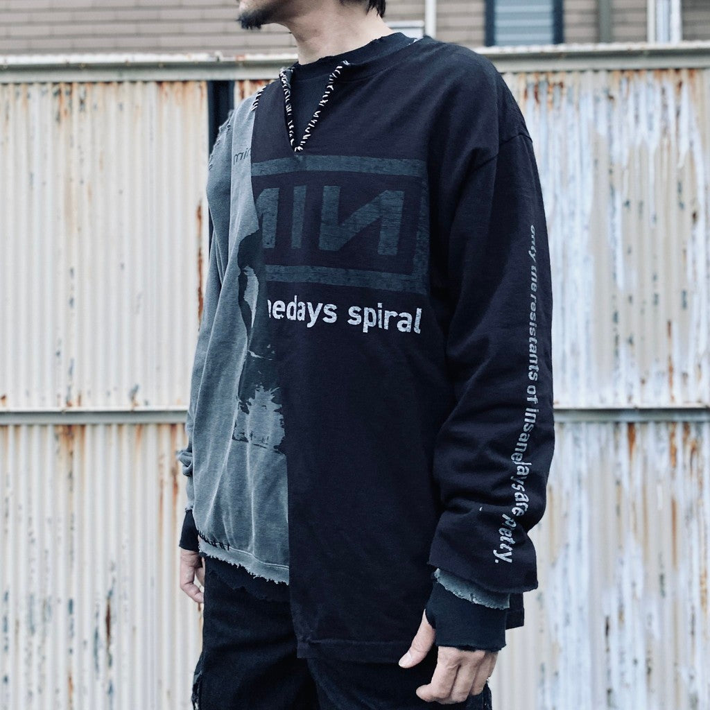 Bootleg Layered Crew Sweat (A MAN'S SHADOW) #AGED BLACK [M-P2-BG3]