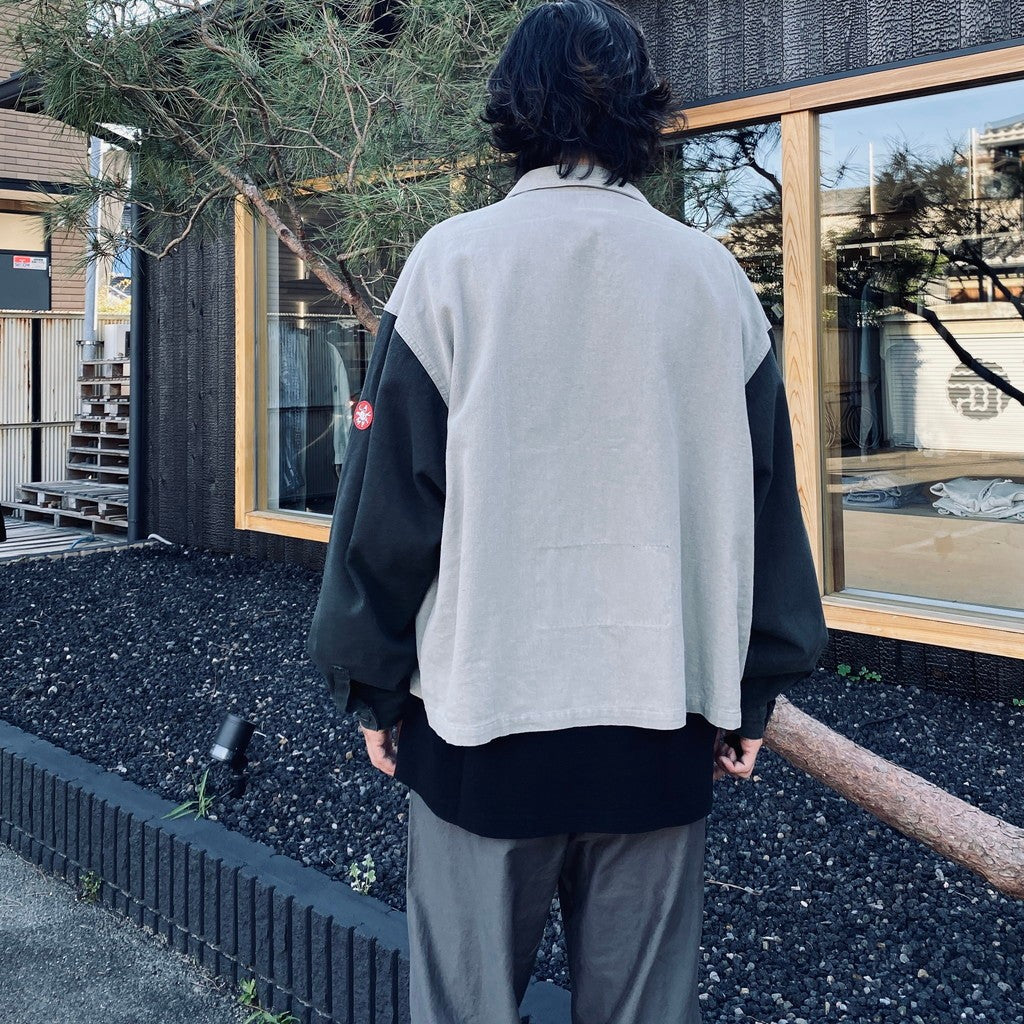 STRIPE CUT SHORT SHIRT JACKET #GREY [CES29JK21]