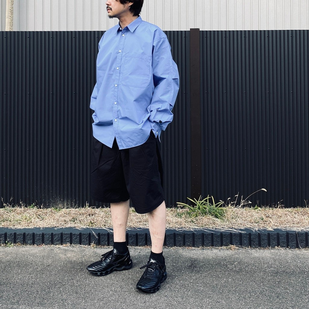 TECH REGULAR COLLAR SHIRT L/S SOLID #SAX [BE-81026]