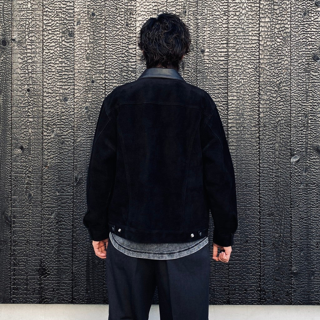 WACKOMARIA SUEDE TRUCKER JACKET レザー　黒　L WACKO MARIA《ワコマリア》SUEDE LEATHER TRUCKER JACKET (BLACK