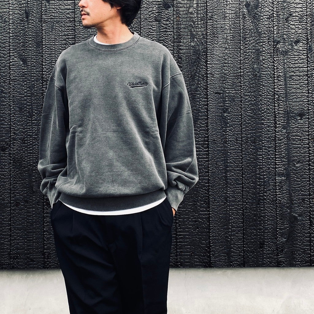 WASHED MIDDLE WEIGHT CREW NECK SWEAT SHIRT ( TYPE-1 ) #GRAY [26FWE-WMC-SS03]