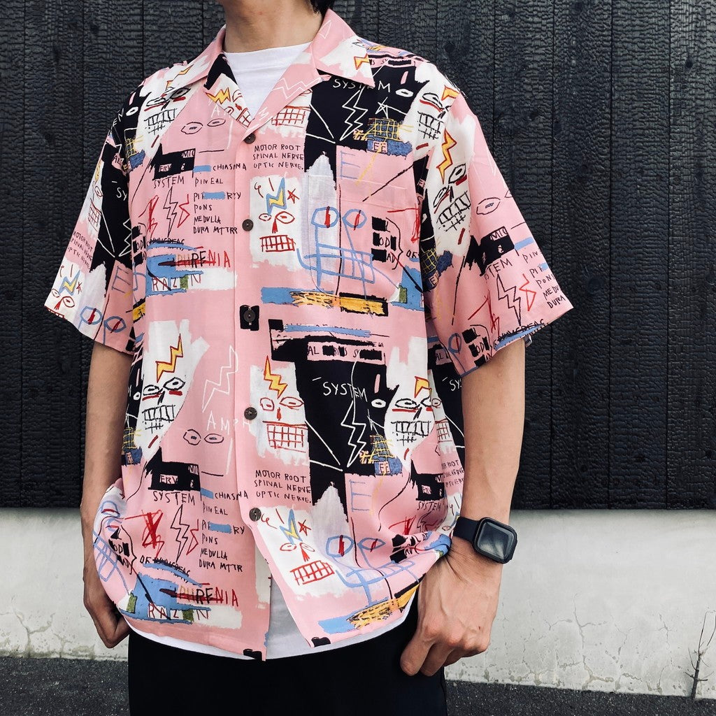 JEAN-MICHEL BASQUIAT | S/S HAWAIIAN SHIRT ( TYPE-3 ) #ONE [BASQUIAT-WM-HI27]