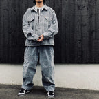 FLOCKY DENIM BALLOON PANTS #Blue [FW26-B10]