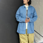 BLEACHED DENIM BIG SHIRT #INDIGO [CES26SH02]
