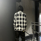 OMBRE CHECK OPEN COLLAR SHIRT L/S ( TYPE-1 ) #GRAY [24FW-WMS-OC01]