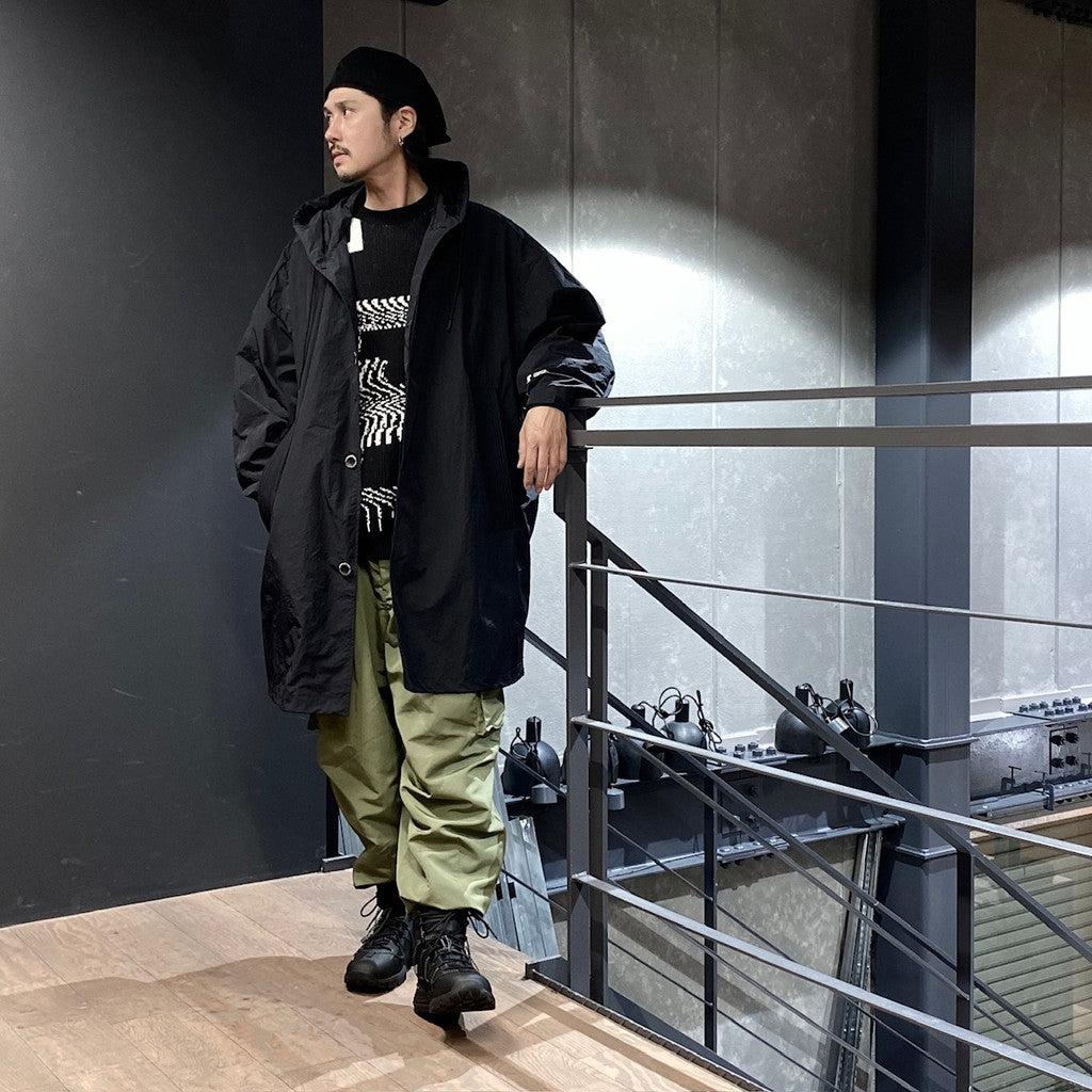 HOODED BIG COAT #BLACK [FW23-JK12]