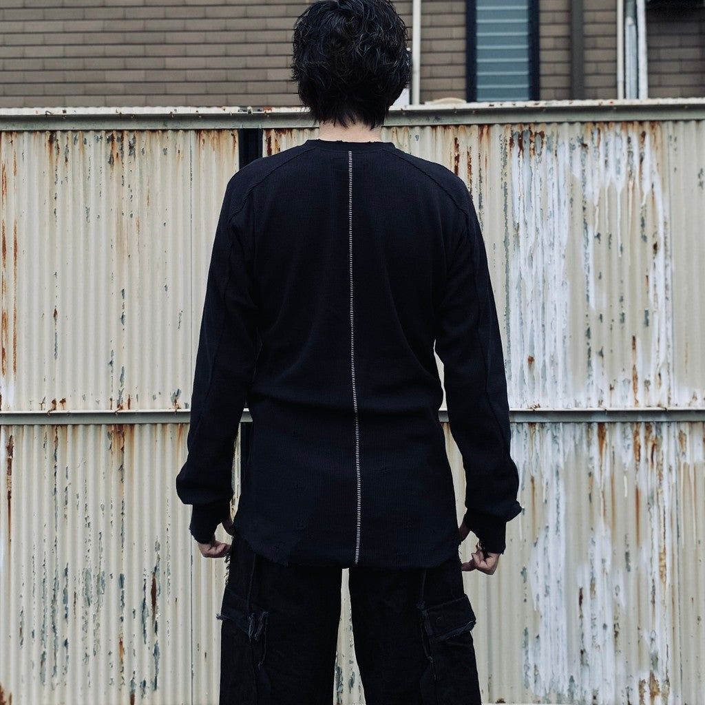 Combat Long Thermal With Damaged (CLASSIC WAFFLE KNIT) #BLACK [M-P2-TP6]