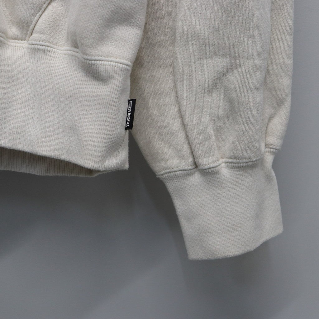 DEATH ROW RECORDS | WASHED MIDDLE WEIGHT FULL ZIP HOODED SWEAT SHIRT #IVORY [DEATHROW-WM-SS01]