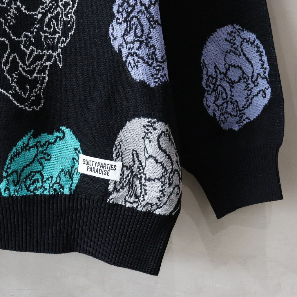 56 TATTOO STUDIO | JACQUARD SWEATER (TYPE-2) #BLACK [56TS-WM-KN02]