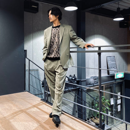 SINGLE BREASTED JACKET ( TYPE-3 ) & TROUSERS #GRAYGREEN [23FW-WMO-SU03 / 23FW-WMP-TR08]