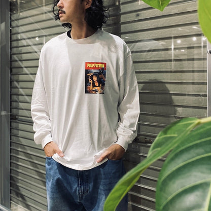 PULP FICTION | CREW NECK LONG SLEEVE T-SHIRT ( TYPE-3 ) #WHITE [PF-WM-LT03]