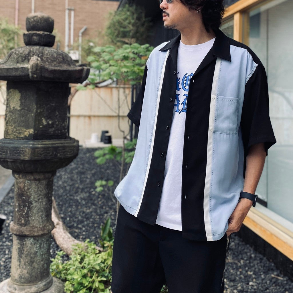 SWITCHING SHIRT S/S ( TYPE-1 ) #L-BLUE [26SS-WMS-OC02]