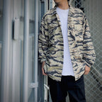 虎紋迷彩軍用襯衫（2型）#米色 [25FWE-WMO-ML06]