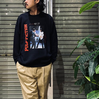 PULP FICTION | CREW NECK SWEAT SHIRT ( TYPE-3 ) #BLACK [PF-WM-SS06]