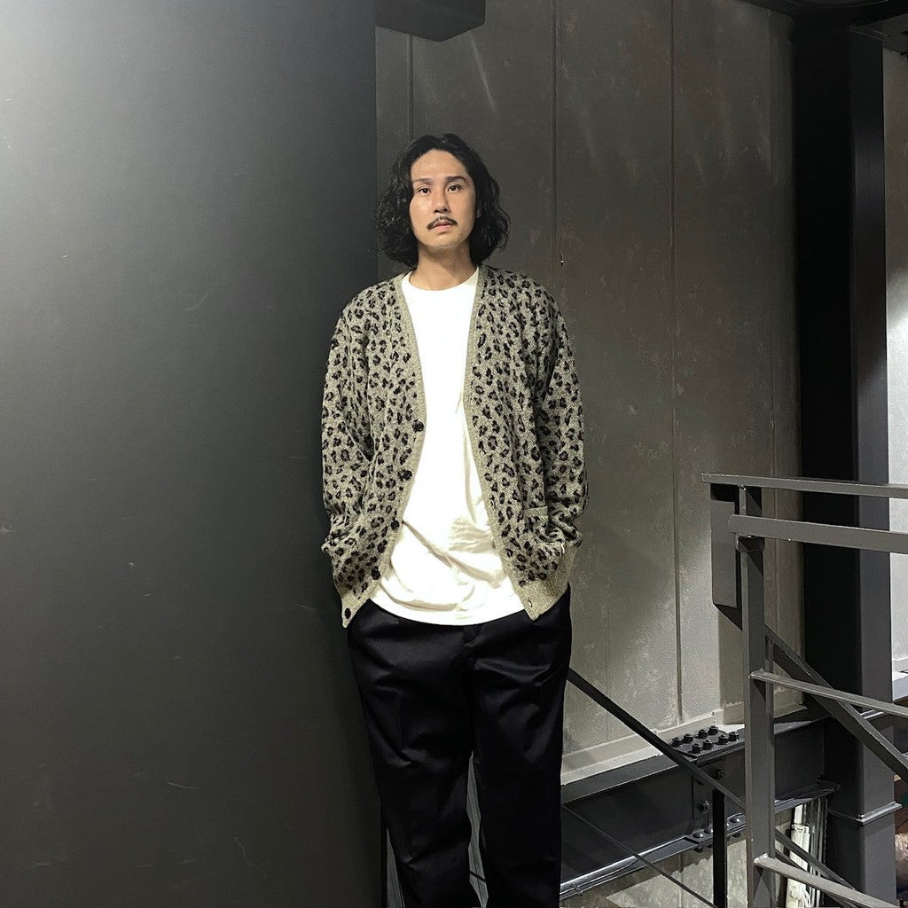 LEOPARD MOHAIR CARDIGAN #GRAY [24FW-WMK-KN12]