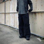 Slash Seam Twist Cargo Pants (PIGMENT DYED MOLESKIN) #BLACK [M-P2-PT13]