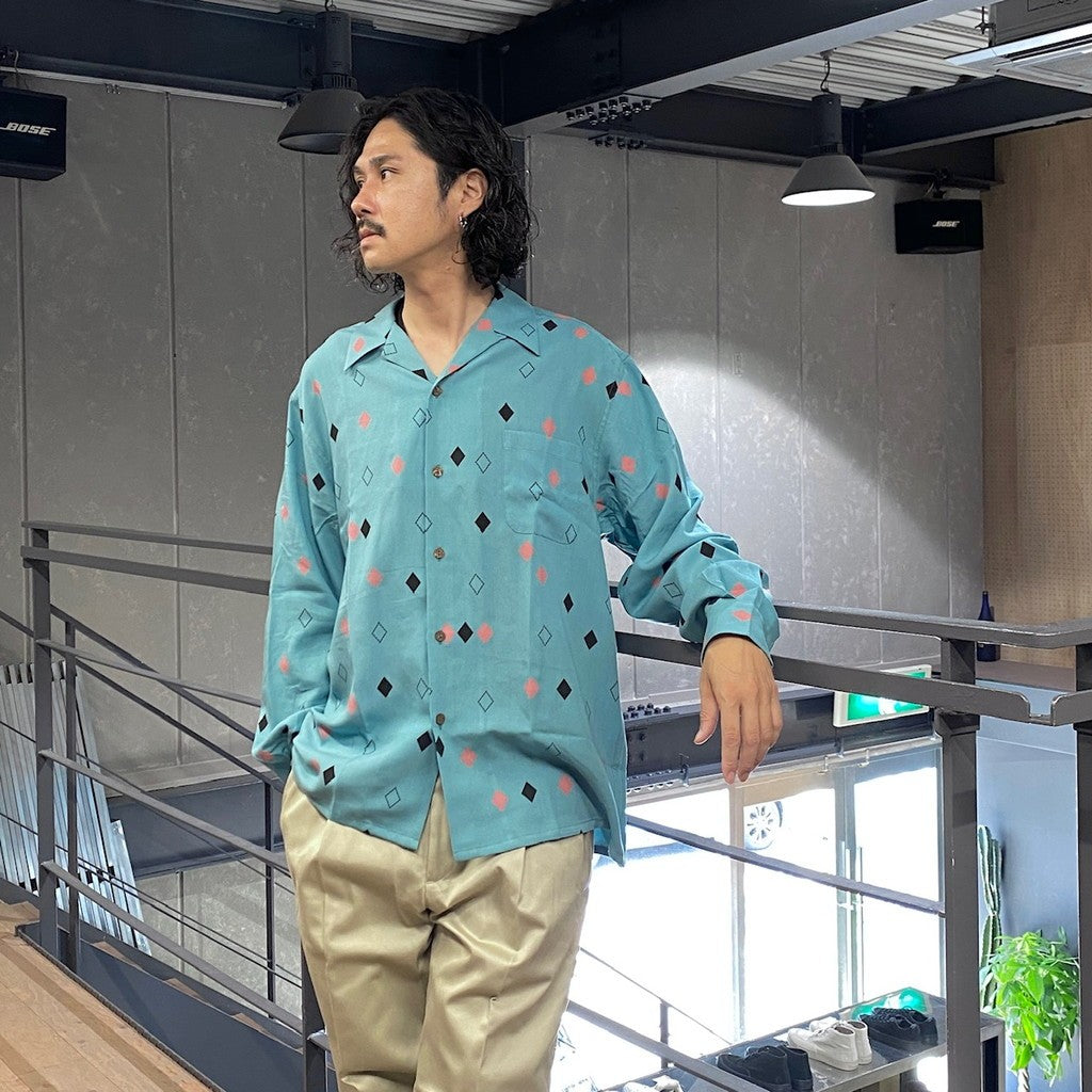 wt_HAWAIIAN SHIRT L/S ( TYPE-3 ) #TURQUOISE [24FW-WMS-HI04] – cocorozashi