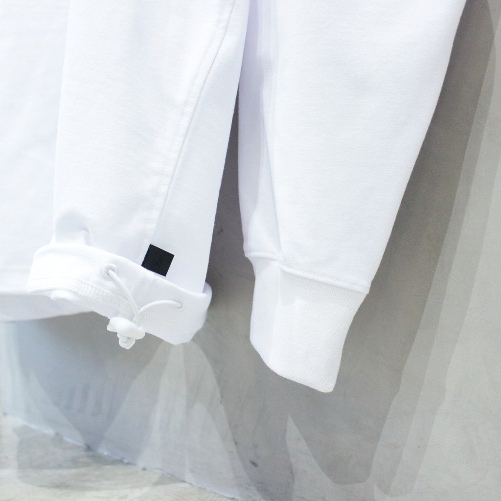 科技抽繩長袖T卹 #白色 [BE-40025]