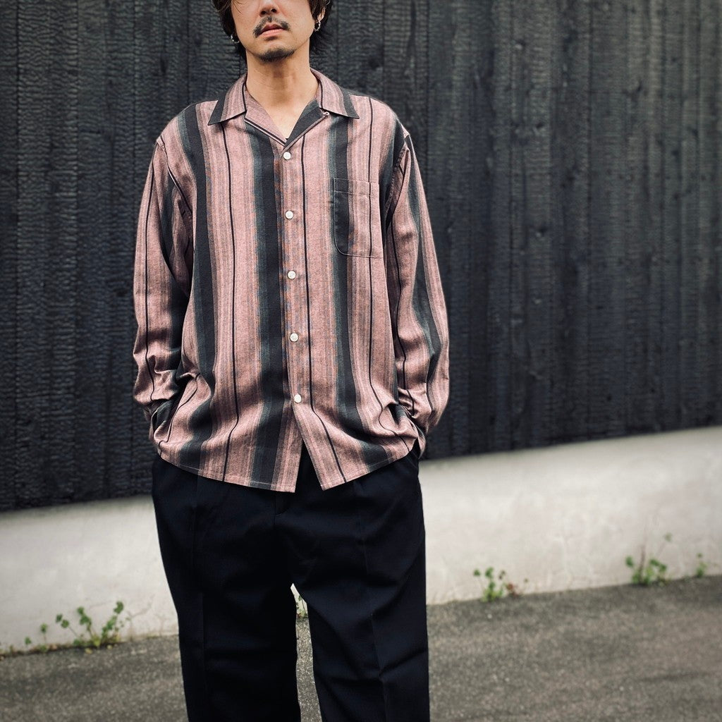 トップス OMBRE STRIPED OPEN COLLAR SHIRT L/S OMBRE STRIPED OPEN COLLAR SHIRT L/S #PINK [26SS-WMS-OC13