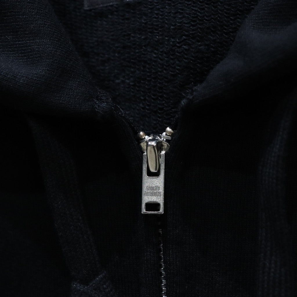HEAVY WEIGHT FULL ZIP HOODED SWEAT SHIRT ( TYPE-2 ) #BLACK [24FW-WMC-SS02]