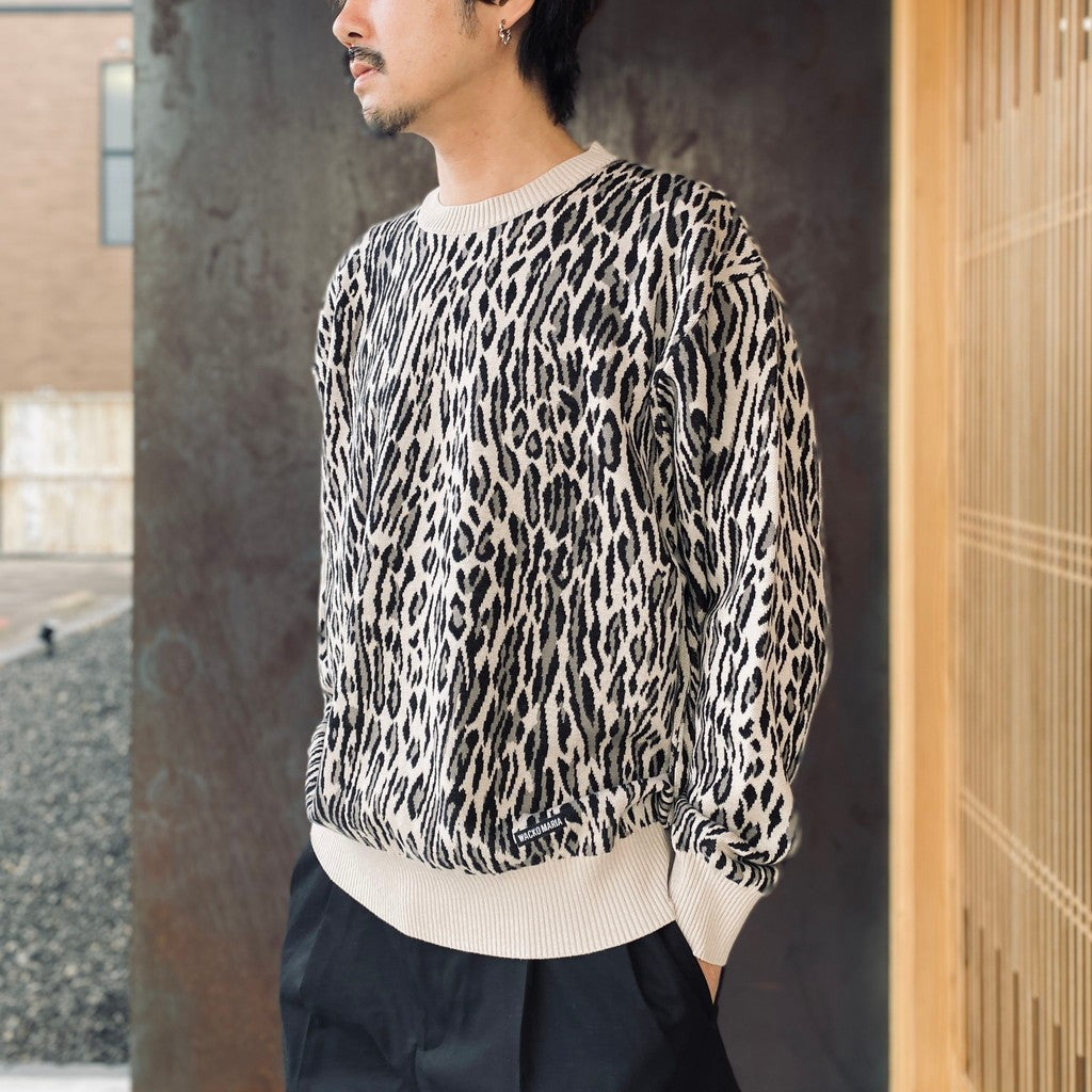 LEOPARD JACQUARD SWEATER ( TYPE-2 ) #IVORY [26SS-WMK-KN17]