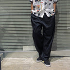 斜紋波西米亞風長褲 #黑色 [24FW-B06]