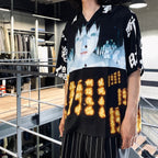 GHOST IN THE SHELL 2 INNOCENCE | Ghost in the Shell | S/S HAWAIIAN SHIRT -TYPE 2- #BLACK [INNOCENCE-WM-HI02]