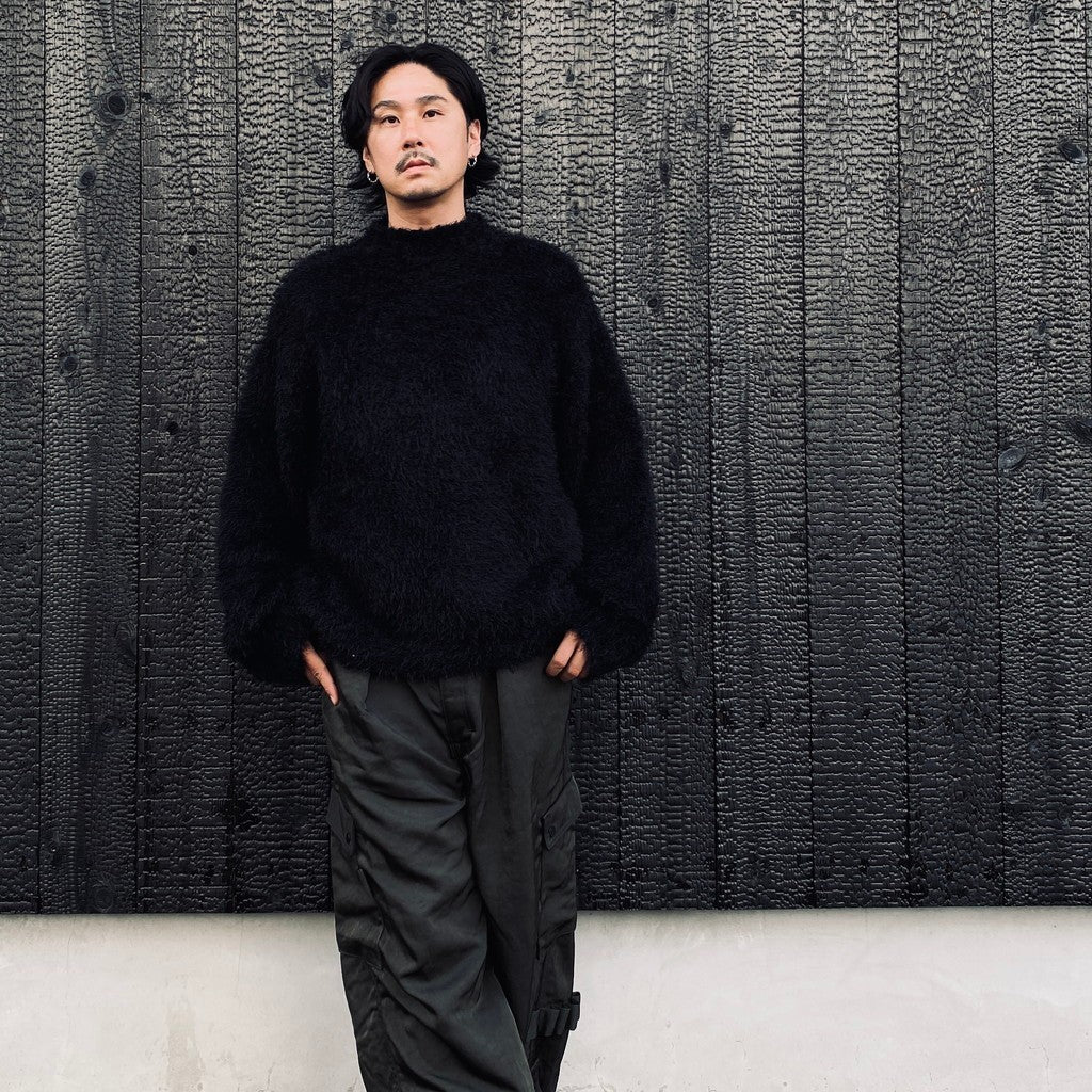 Classic Shaggy Knit Jumper (FUR KNIT) #BLACK [M-P4-KW3]
