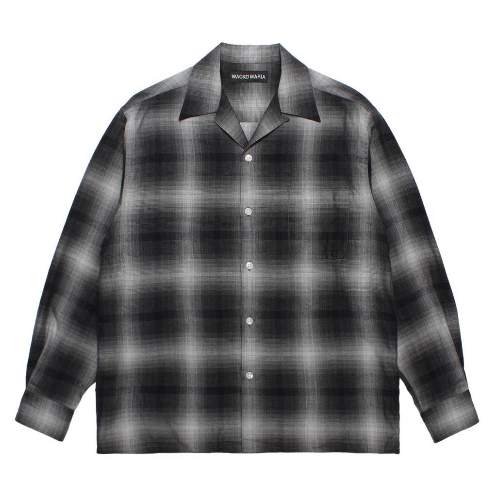 OMBRE CHECK OPEN COLLAR SHIRT L/S ( TYPE-1 ) #GRAY [26FWE-WMS-OC01]