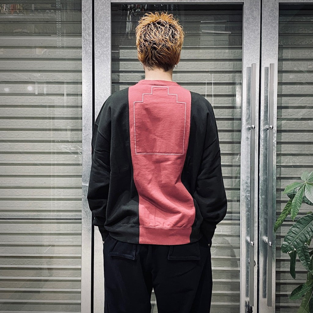 PANELED TWO TONE CREW NECK #RED [CES25CS13]