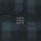 TASLAN NYLON CHECK SHIRT #BLACK [CCC-261W003]