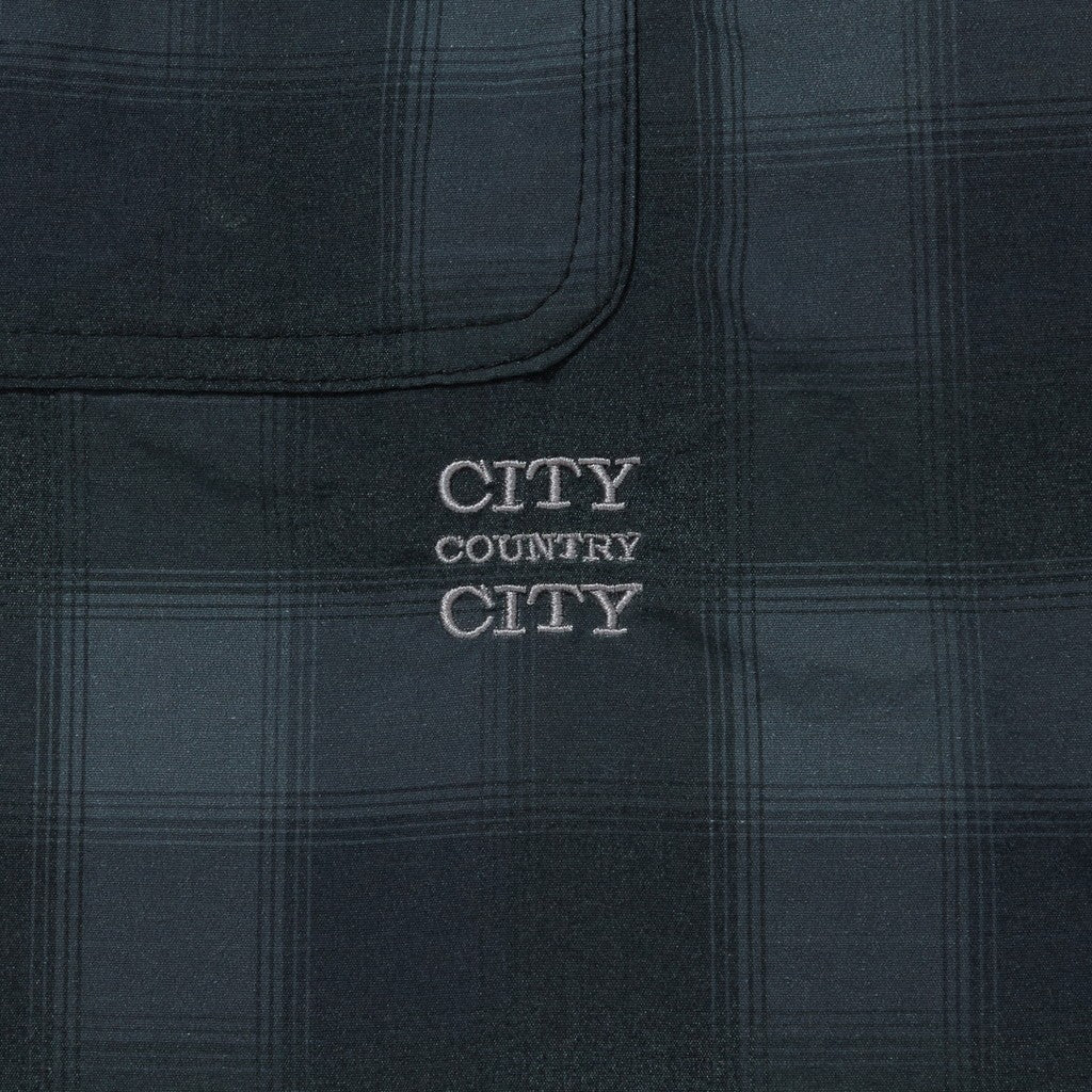 TASLAN NYLON CHECK SHIRT #BLACK [CCC-261W003]