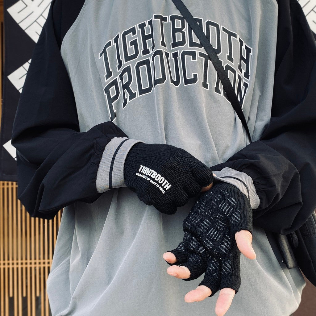 LOGO FINGERLESS GLOVES #Black [FW26-A09]
