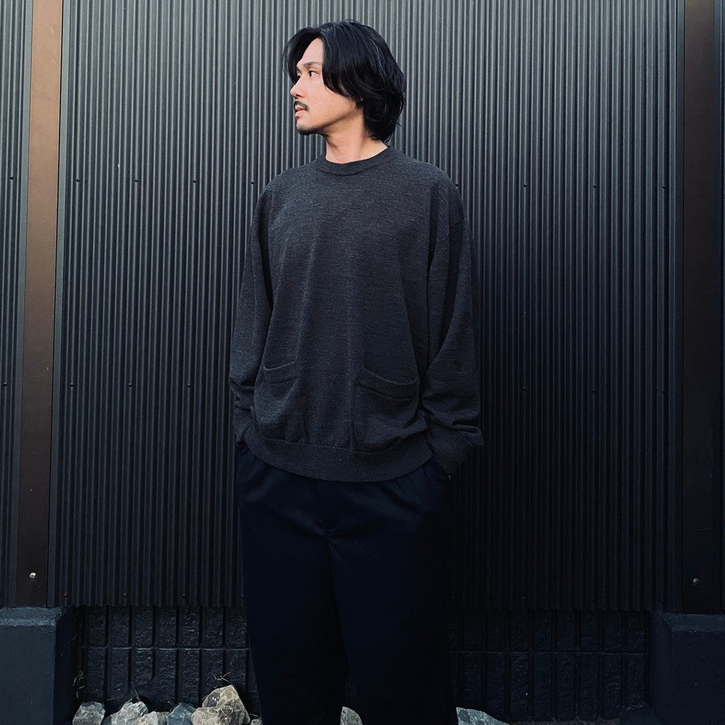 TECH KNIT CREW L/S Brewed Protein #CHARCOAL [BE-70026W]