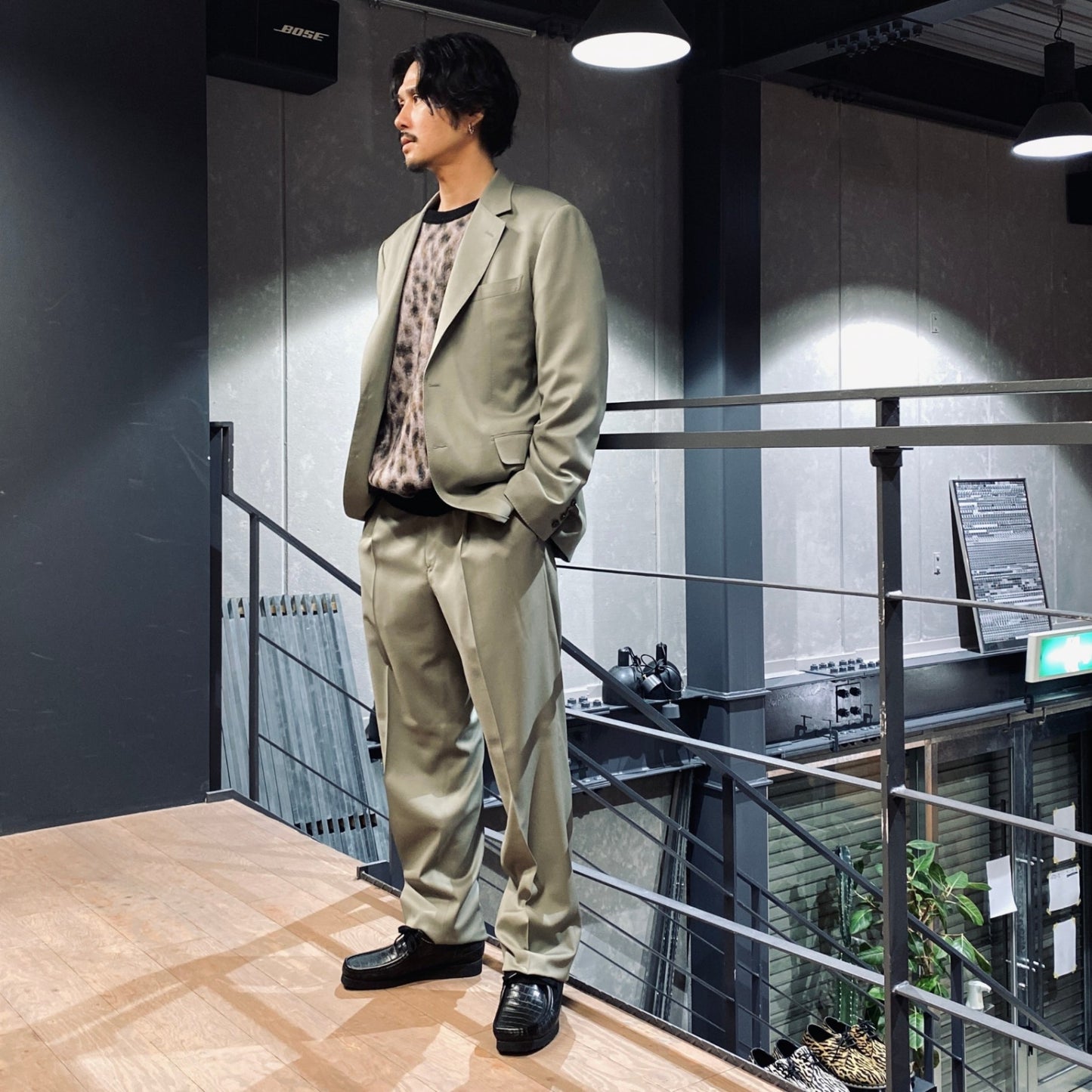 SINGLE BREASTED JACKET ( TYPE-3 ) & TROUSERS #GRAYGREEN [23FW-WMO-SU03 / 23FW-WMP-TR08]