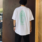 WASHED HEAVY WEIGHT CREW NECK T-SHIRT ( TYPE-2 ) #WHITE/GREEN [26FWE-WMT-WT02]