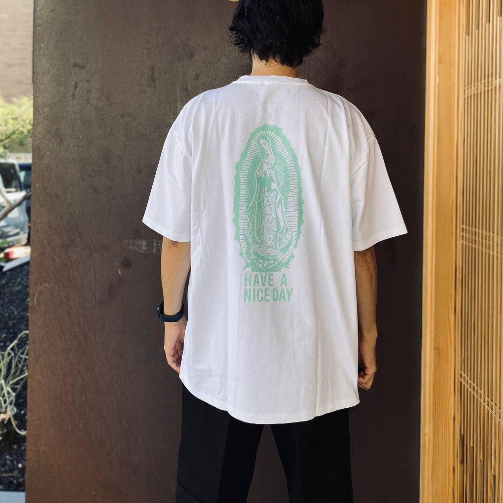 WASHED HEAVY WEIGHT CREW NECK T-SHIRT ( TYPE-2 ) #WHITE/GREEN [26FWE-WMT-WT02]