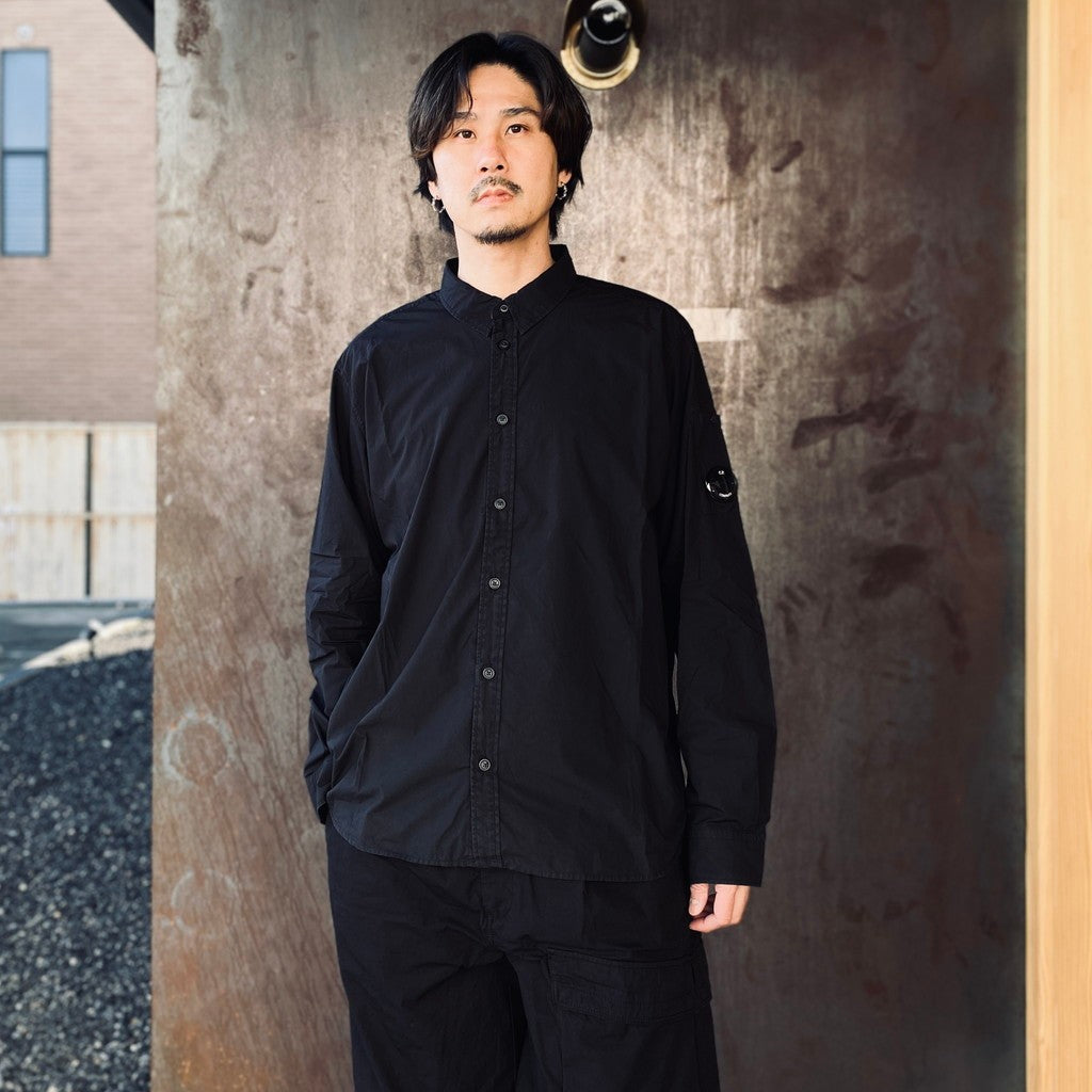 SH LONG SLEEVE IN POPELINE #BLACK 999 [20CMSH229A]